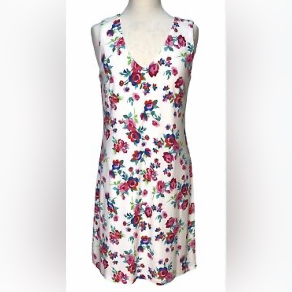 Garden Party White Floral Sleeveless Spring Dress Kentucky Derby Size 6